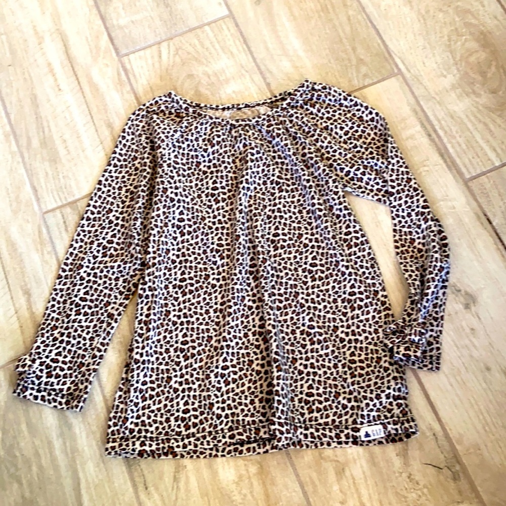 Gap 4 Girls Leopard Print Long Sleeve Shirt